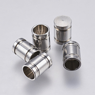 304 Stainless Steel Cord End Caps, Column, Stainless Steel Color, 7x5mm, Hole: 4mm(STAS-F139-060P-5mm)