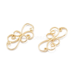 Brass Linking Rings, Long-Lasting Plated, Real 18K Gold Plated, 10x19.5x2.5mm, Hole: 0.7mm(KK-K251-18G)