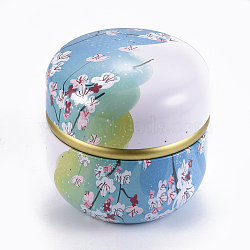 Printed Tinplate Storage Box, Jewelry & Aromatherapy Candle & Candy Box, Flower Pattern, Colorful, 8.6x8.8cm(CON-WH0068-35G)