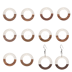 Ornaland Resin & Wood Pendants, Ring, WhiteSmoke, 28x3mm, Hole: 1.5mm, 10pcs/box(RESI-OL0001-10A)