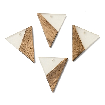 Luminous Glow in the Dark Wood & Resin Pendant, Triangle Charms, Camel, 37x31x3mm, Hole: 2mm