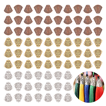 WADORN 90PCS 3Colors Alloy Bead Cones, Apetalous, Mixed Color, 17x19x9mm, Hole: 2mm