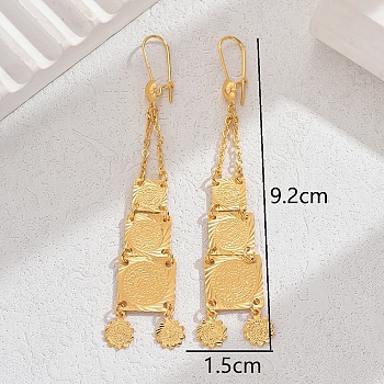 Vintage Exaggerated Square Coin Earrings for Party Banquet Accessories