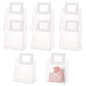Valentine's Day Rectangle Transparent PVC Storage Bags with Handle, Gift Storage Bags, Clear, 24.5x15x0.65cm