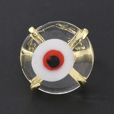 Lampwork Evil Eye Open Cuff Ring(RJEW-C051-01G-08)-5