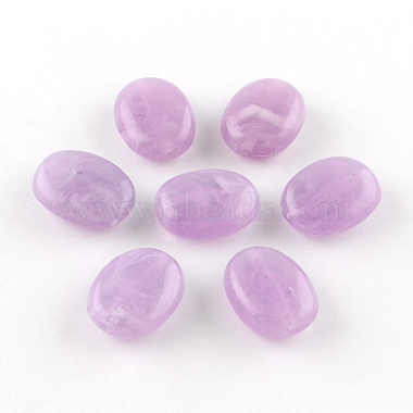 19mm Lilac Oval Acrylic Beads