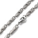 201 Stainless Steel Grooved Bar Link Chain Necklaces for Men Women(NJEW-G112-01P)-3
