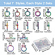 Biyun 14 Sets 7 Stil Vakuumbeschichtung 304 Knebelverschlüsse aus Edelstahl(STAS-BY0001-01)-3