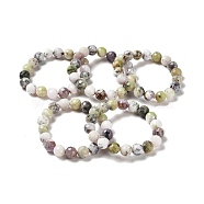 Natural African Opal Beaded Stretch Bracelets, Faceted Round, Inner Diameter: 2 inch(4.95~5.2cm)(BJEW-K233-01C-01)