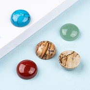 Natural Gemstone Cabochons, Half Round/Dome, Mixed Stone, 15x5mm(X-G-H1596-FR-15mm-M)