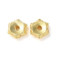 Rack Plating Brass Beads, Long-Lasting Plated, Lead Free & Cadmium Free, Hexagon, Golden, 6x5.5x2mm, Hole: 1mm(KK-M269-19G)