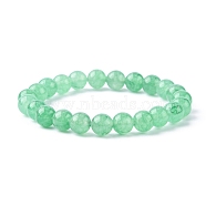 Dyed Natural Green Aventurine Beads Stretch Bracelets, Round, 53mm, Bead: 8mm in diameter(BJEW-Q305)