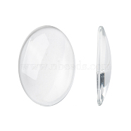 Transparent Oval Glass Cabochons, Clear, 35x25x6.5mm(GGLA-R022-35x25)
