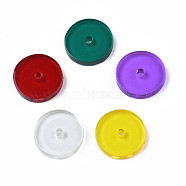 Transparent Acrylic Beads, Heishi Beads, Flat Round/Disc, Mixed Color, 14.5x2.5~3mm, Hole: 2mm(X-BACR-N001-003)