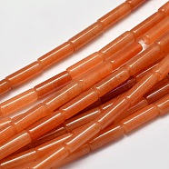Natural Red Aventurine Column Beads Strands, 13~14x4~5mm, Hole: 1mm, about 29pcs/strand, 15.7 inch(X-G-F247-06B)