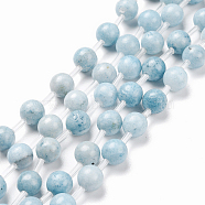 Natural Celestite/Celestine Beads Strands, Round, 9~10mm, Hole: 1mm, 25~26pcs/strand, 16.14 inch~16.54 inch(41~42cm)(G-I203-A-10mm)