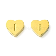 Ion Plating(IP) 316 Surgical Stainless Steel Beads, Love Heart with Letter Bead, Real 18K Gold Plated, Letter I, 5.5x6.5x2.5mm, Hole: 1.4mm(STAS-R230-01I-G)