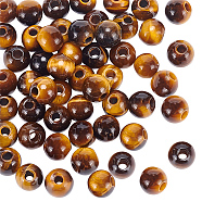 Natural Tiger Eye Beads, Round, 6mm, Hole: 2mm, 50pcs/box(G-OC0003-78A)