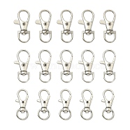 Alloy Swivel Lobster Claw Clasps, Swivel Snap Hook, Fine Jewelry Findings, Cadmium Free & Lead Free, Platinum, 31x12.5x5.5mm, Hole: 5x9mm(FIND-YW0004-26A)