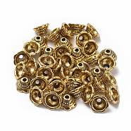 Tibetan Style Caps, Cadmium Free & Nickel Free & Lead Free, Flower, Antique Golden, 8x5mm, Hole: 2mm(X-GLF11244Y-NF)