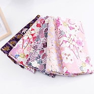 Printed Cotton Fabric, for Patchwork, Sewing Tissue to Patchwork, Quilting, with Japanese Zephyr Style Pattern, Sakura Pattern, 25x20cm, 5pcs/set(FABR-PW0001-047O)
