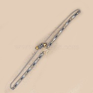 Ethnic Miyuki Beaded Braided Couple Bracelets, Golden Tone Star Stainless Steel Adjustable Bracelets for Women(SK6453-1)