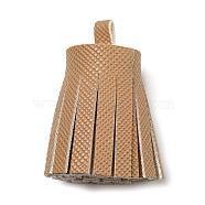 Imitation Leather Tassel Pendant Decorations, Camel, 36x20~25mm, Hole: 6x5.4mm(FIND-L013-A12)