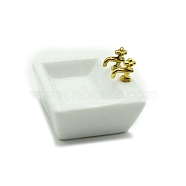 Mini Ceramic Wash Basin Sink, Micro Landscape Dollhouse Decoration, Pretending Prop Accessories, White, 40x40x19mm(PW-WGF3ADA-01)