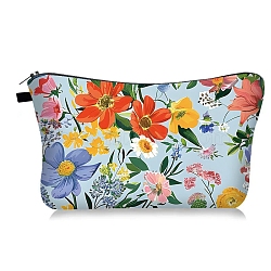 Polyester Cosmetic Pouches, Waterproof Clutch Bag, Toilet Bag for Women, Flower, Colorful, 22.5x13.5cm(PW-WG12CC8-01)