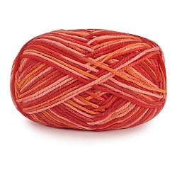 5-Ply Milk Cotton Knitting Yarn, Amigurumi Yarn, Crochet Yarn, for Sweater Hat Socks Baby Blankets, Segment Dyed, Orange Red, 2.5mm, about 114.83 Yards(105m)/Skein(PW-WGF392A-08)