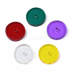 Transparent Acrylic Beads, Heishi Beads, Flat Round/Disc, Mixed Color, 14.5x2.5~3mm, Hole: 2mm(X-BACR-N001-003)