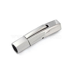 Non-Tarnish 316 Stainless Steel Bayonet Clasps, Stainless Steel Color, 30x7.5x8.5mm, Hole: 5mm(STAS-K282-07B-P)