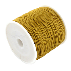 Braided Nylon Thread, Chinese Knotting Cord Beading Cord for Beading Jewelry Making, Goldenrod, 0.8mm, about 100yards/roll(NWIR-R006-0.8mm-563)