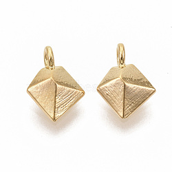 Brass Charms, Nickel Free, Real 18K Gold Plated, Polygon, 13x9x3mm, Hole: 1.8mm(X-KK-T051-33G-NF)