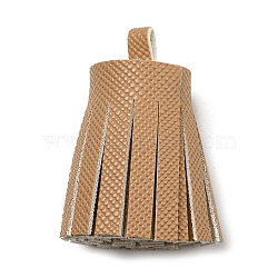 Imitation Leather Tassel Pendant Decorations, Camel, 36x20~25mm, Hole: 6x5.4mm(FIND-L013-A12)