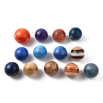 PU Plastic Imitation Solar System Planet Sets, Science Learning & Education Toys, Round, Mixed Color, 60~73mm, 13pcs/set