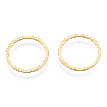 201 Stainless Steel Linking Rings, Round Ring, Golden, 16x1mm, Inner Diameter: 14.5mm