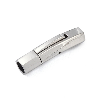 316 Stainless Steel Bayonet Clasps, Stainless Steel Color, 30x7.5x8.5mm, Hole: 5mm