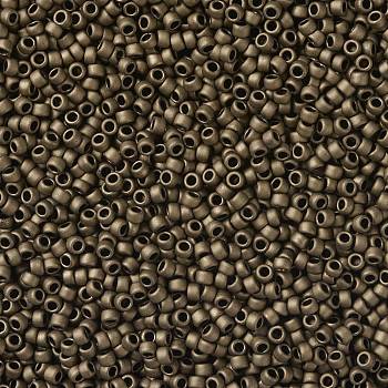 TOHO Round Seed Beads, Japanese Seed Beads, (702) Matte Color Dark Copper, 15/0, 1.5mm, Hole: 0.7mm, about 3000pcs/10g