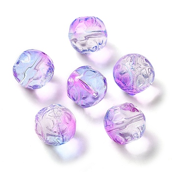 Transparent Glass Beads, Cube, Dark Orchid, 12x12x12mm, Hole: 1.4mm