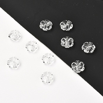 Transparent Acrylic Beads, Flower, Clear, 10x4mm, Hole: 1mm, about 2000pcs/500g