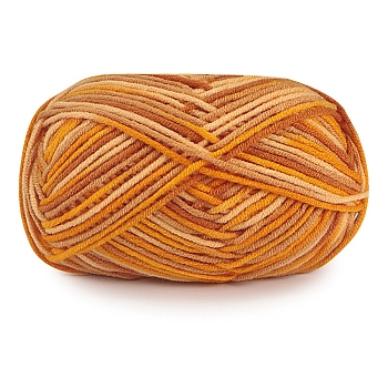 5-Ply Milk Cotton Knitting Yarn, Amigurumi Yarn, Crochet Yarn, for Sweater Hat Socks Baby Blankets, Segment Dyed, Sandy Brown, 2.5mm, about 114.83 Yards(105m)/Skein