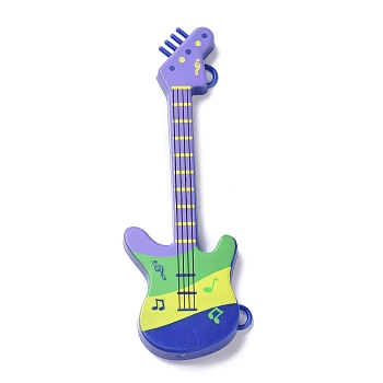 Creative Plastic Guitar, Musical Instrument DIY Parts, for Dollhouse Accessories Pretending Prop Decorations, Medium Slate Blue, 112x39x6mm, Hole: 2.3x4.5mm