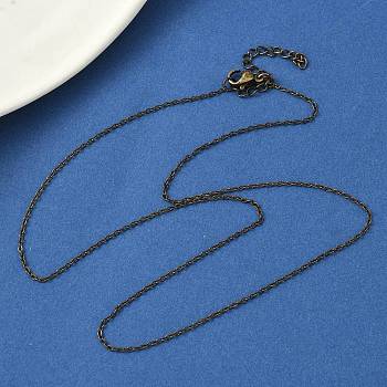 304 Stainless Steel Cable Chain Necklaces for Unisex, Antique Bronze, 17.72 inch(45cm)