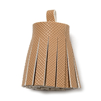 Imitation Leather Tassel Pendant Decorations, Camel, 36x20~25mm, Hole: 6x5.4mm