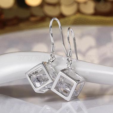 Elegant Fashion Cube Brass Cubic Zirconia Dangle Earrings(EJEW-BB07973-S)-5