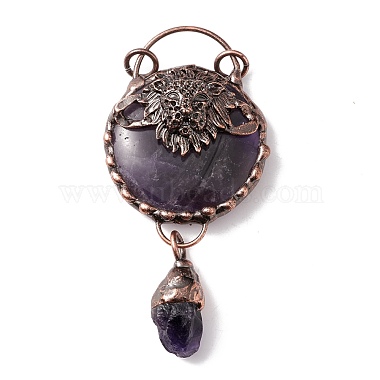 Natural Amethyst Big Pendants(G-I324-15R)-2