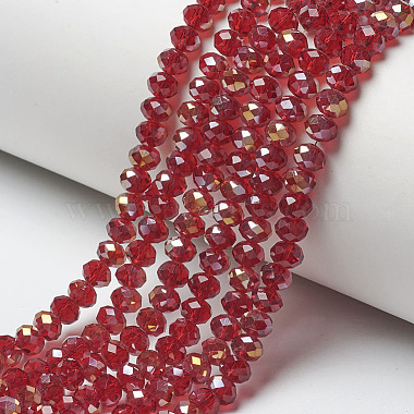 Dark Red Rondelle Glass Beads