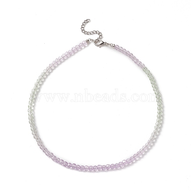 Faceted Gradient Color Glass Beaded Necklaces for Women(NJEW-JN04195)-2