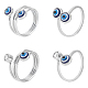 Pandahall Elite® 4pcs 4 anneaux de manchette en résine style mauvais œil(RJEW-PH0001-11)-1